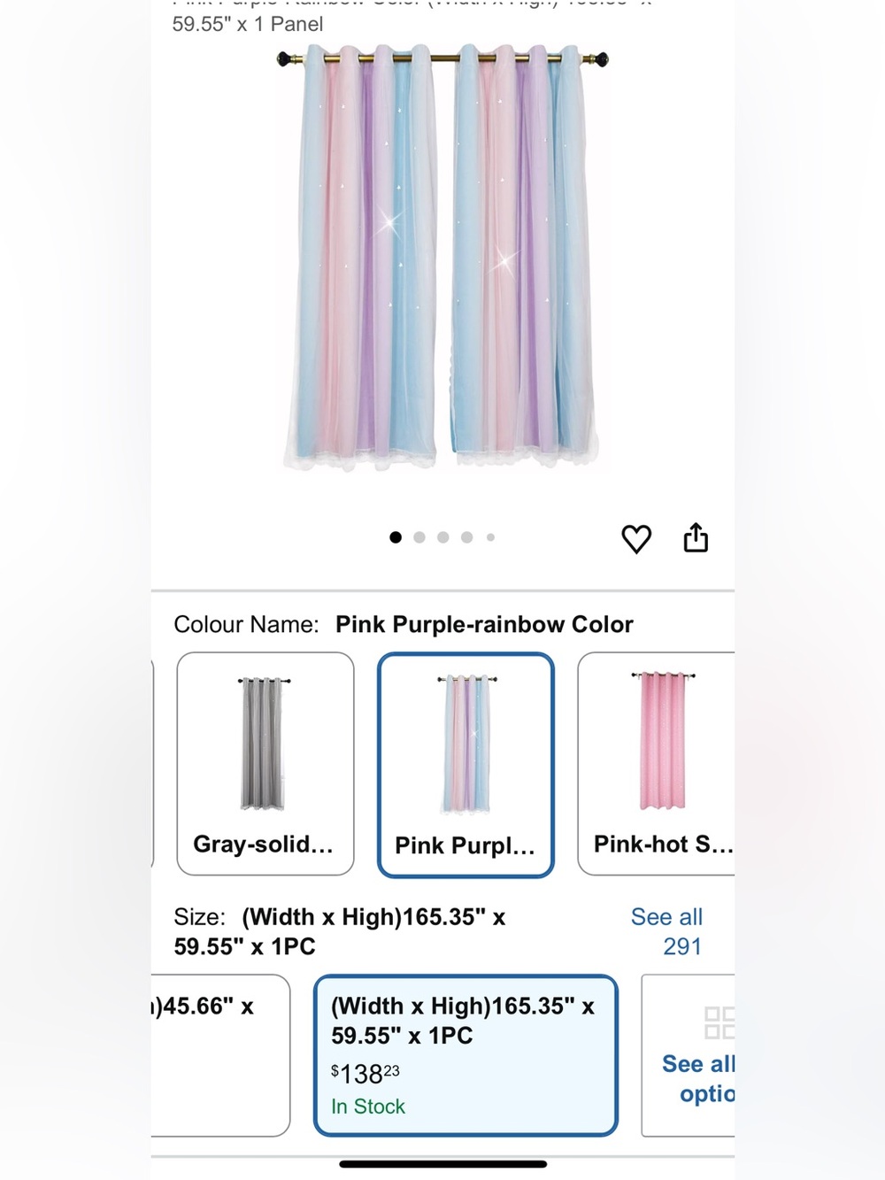 Pink Purple Rainbow Party Curtains - Pastel Ombre Window Drapes
